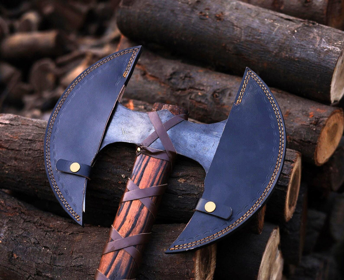 Hand Forged Double Headed Viking Axe , Norse Axe for Gifting, Cosplay & LARP , Personalization Available