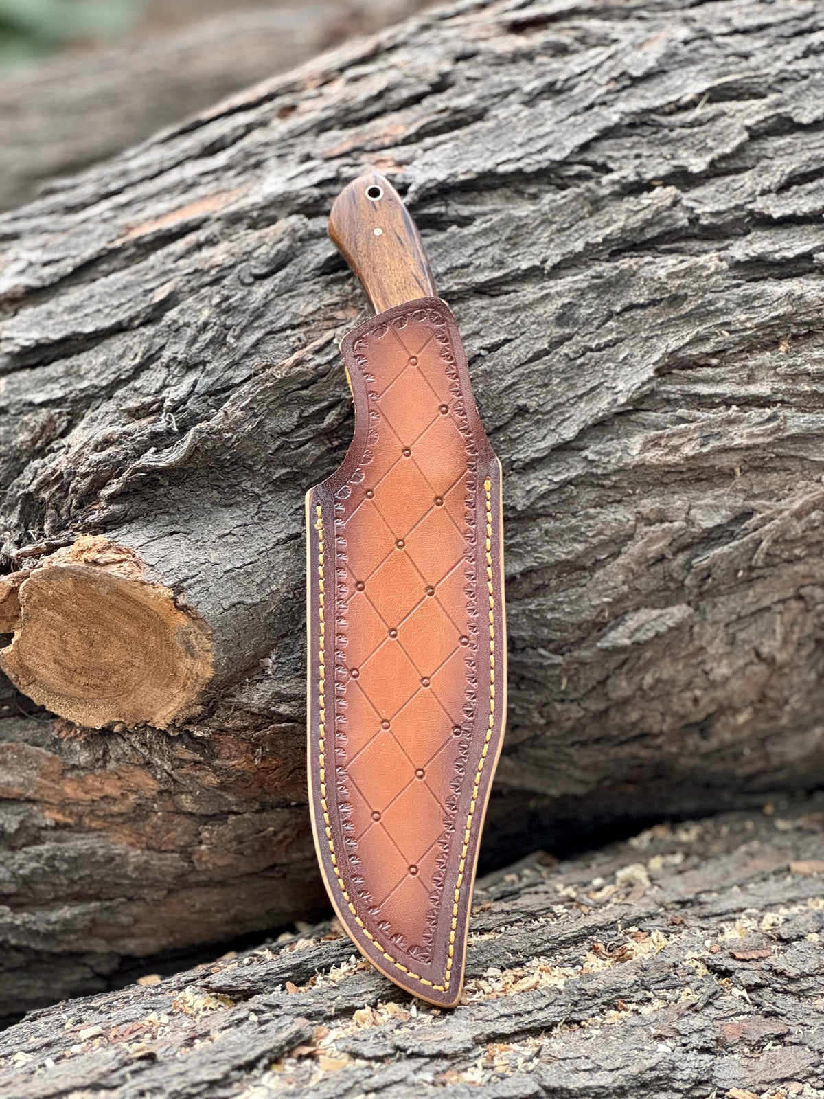 Hunting Bowie knife with belt loop sheath